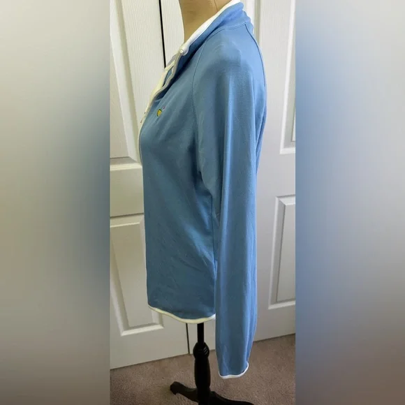 Masters Collection Elegant Light Blue Quarter-Zip Sweatshirt - Picture 3 of 6